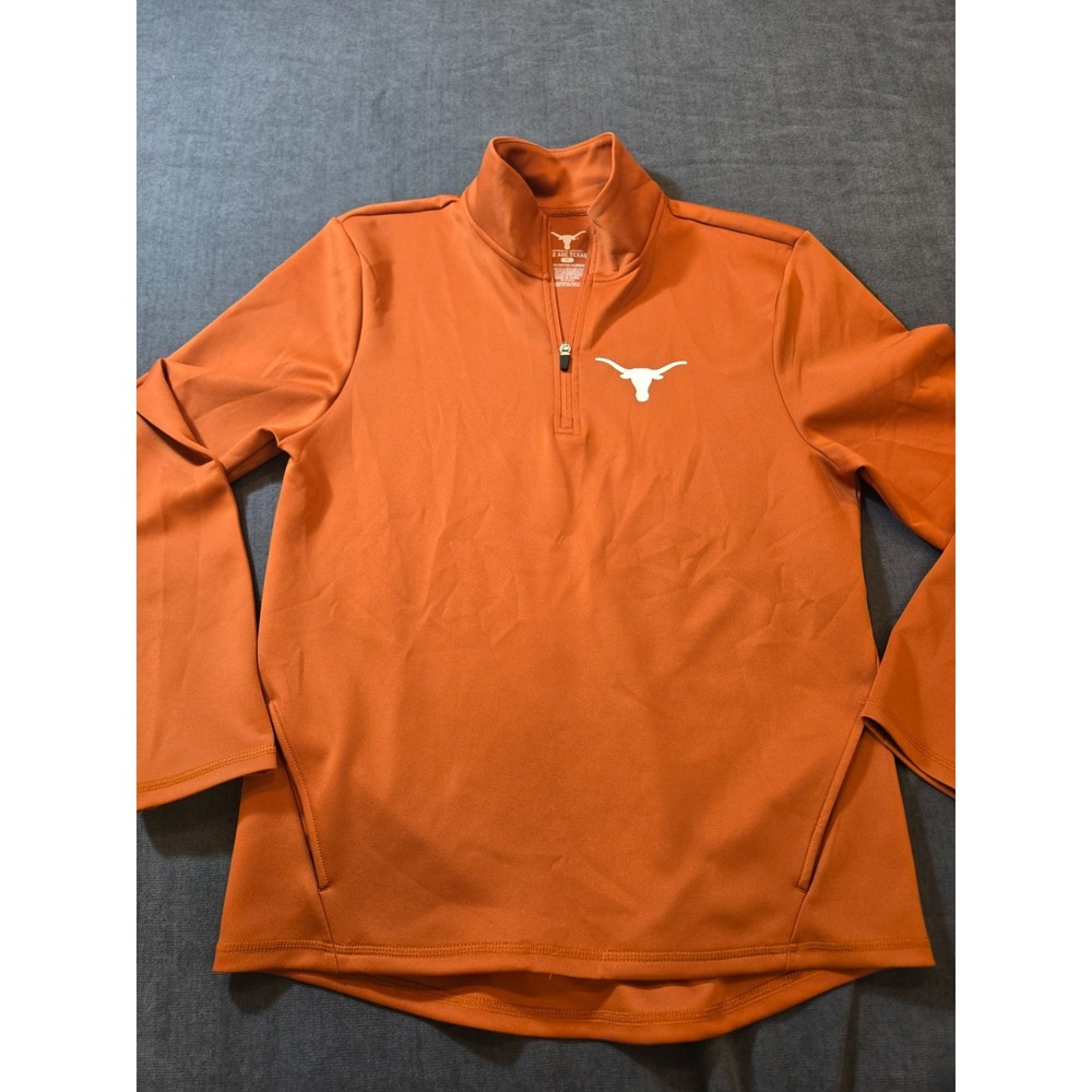 NTexas Longhorns Pullover Mens Medium Burnt Orange Quarter Zip NCAA